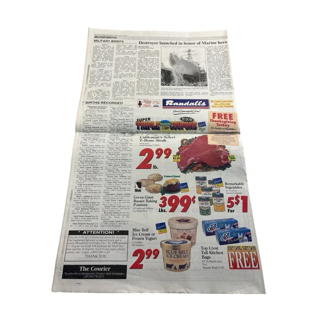 The Courier Nov 8 1998 Newspaper‎ Local Texas News Complete